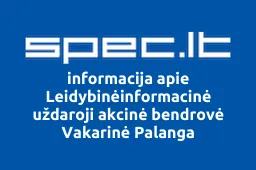 Leidybinėinformacinė uždaroji akcinė bendrovė Vakarinė Palanga | spec.lt