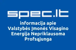 Valstybės Įmonės Visagino Energija Nepriklausoma Profsąjunga | spec.lt