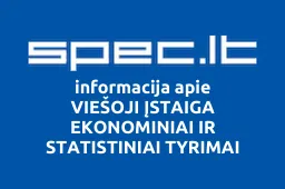 VIEŠOJI ĮSTAIGA EKONOMINIAI IR STATISTINIAI TYRIMAI | spec.lt