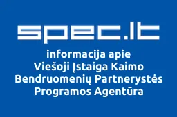 Viešoji Įstaiga Kaimo Bendruomenių Partnerystės Programos Agentūra | spec.lt