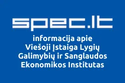 Viešoji Įstaiga Lygių Galimybių ir Sanglaudos Ekonomikos Institutas | spec.lt