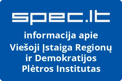 REGIONŲ IR DEMOKRATIJOS PLĖTROS INSTITUTAS, VŠĮ