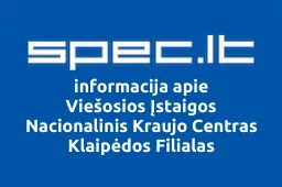 Viešosios Įstaigos Nacionalinis Kraujo Centras Klaipėdos Filialas | spec.lt