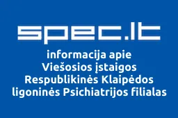 Viešosios įstaigos Respublikinės Klaipėdos ligoninės Psichiatrijos filialas | spec.lt