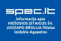 VIEŠOSIOS ĮSTAIGOS ŠV. JUOZAPO BROLIJA filialas leidykla Agapetos | spec.lt