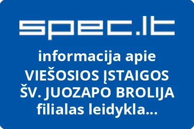 VIEŠOSIOS ĮSTAIGOS ŠV. JUOZAPO BROLIJA filialas leidykla Agapetos