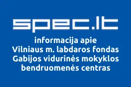 Vilniaus m. labdaros fondas Gabijos vidurinės mokyklos bendruomenės centras | spec.lt
