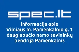 Vilniaus m. Pamėnkalnio g. 1 daugiabučio namo savininkų bendrija Pamėnkalnis | spec.lt