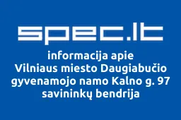 Vilniaus miesto Daugiabučio gyvenamojo namo Kalno g. 97 savininkų bendrija | spec.lt