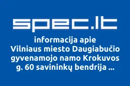Vilniaus miesto Daugiabučio gyvenamojo namo Krokuvos g. 60 savininkų bendrija "Krokuvos g. 60 | spec.lt
