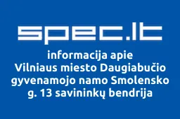 Vilniaus miesto Daugiabučio gyvenamojo namo Smolensko g. 13 savininkų bendrija | spec.lt