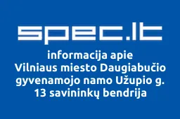 Vilniaus miesto Daugiabučio gyvenamojo namo Užupio g. 13 savininkų bendrija | spec.lt