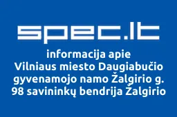 Vilniaus miesto Daugiabučio gyvenamojo namo Žalgirio g. 98 savininkų bendrija Žalgirio namai | spec.lt