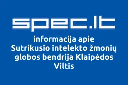 Sutrikusio intelekto žmonių globos bendrija Klaipėdos Viltis | spec.lt