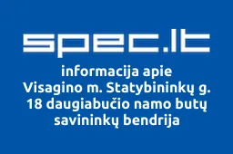 Visagino m. Statybininkų g. 18 daugiabučio namo butų savininkų bendrija | spec.lt