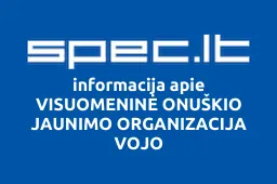 VISUOMENINĖ ONUŠKIO JAUNIMO ORGANIZACIJA VOJO | spec.lt