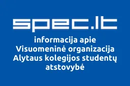 Visuomeninė organizacija Alytaus kolegijos studentų atstovybė | spec.lt