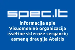 Visuomeninė organizacija išsėtine skleroze sergančių asmenų draugija Ateitis | spec.lt