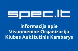 Visuomeninė Organizacija Klubas Aukštutinis Kambarys | spec.lt
