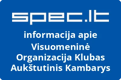 Visuomeninė Organizacija Klubas Aukštutinis Kambarys | spec.lt