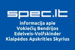 Vokiečių Bendrijos Edelveis-Volfskinder Klaipėdos Apskrities Skyrius | spec.lt