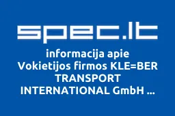 Vokietijos firmos KLE=BER TRANSPORT INTERNATIONAL GmbH filialas iliustracija