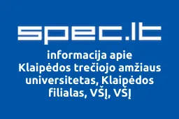 Klaipėdos trečiojo amžiaus universitetas, Klaipėdos filialas, VŠĮ, VŠĮ | spec.lt