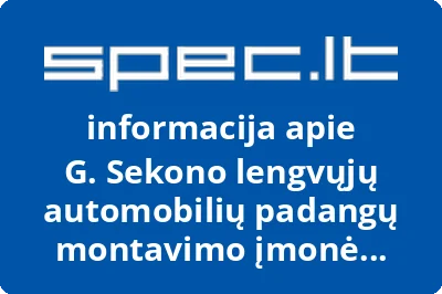 G. Sekono lengvųjų automobilių padangų montavimo įmonė VULKANIZACIJA