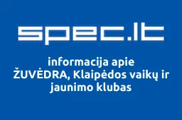 ŽUVĖDRA, Klaipėdos vaikų ir jaunimo klubas | spec.lt