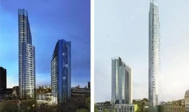 Du „bendradarbiaujantys“ Londono dangoraižiai