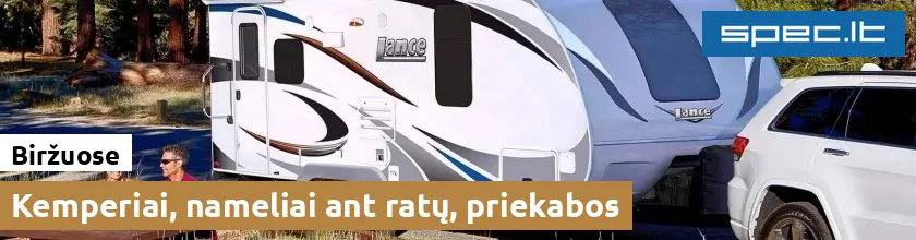 Kemperiai, nameliai ant ratų, priekabos Biržuose